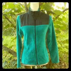 Turquoise & Black Fleece jacket sz S